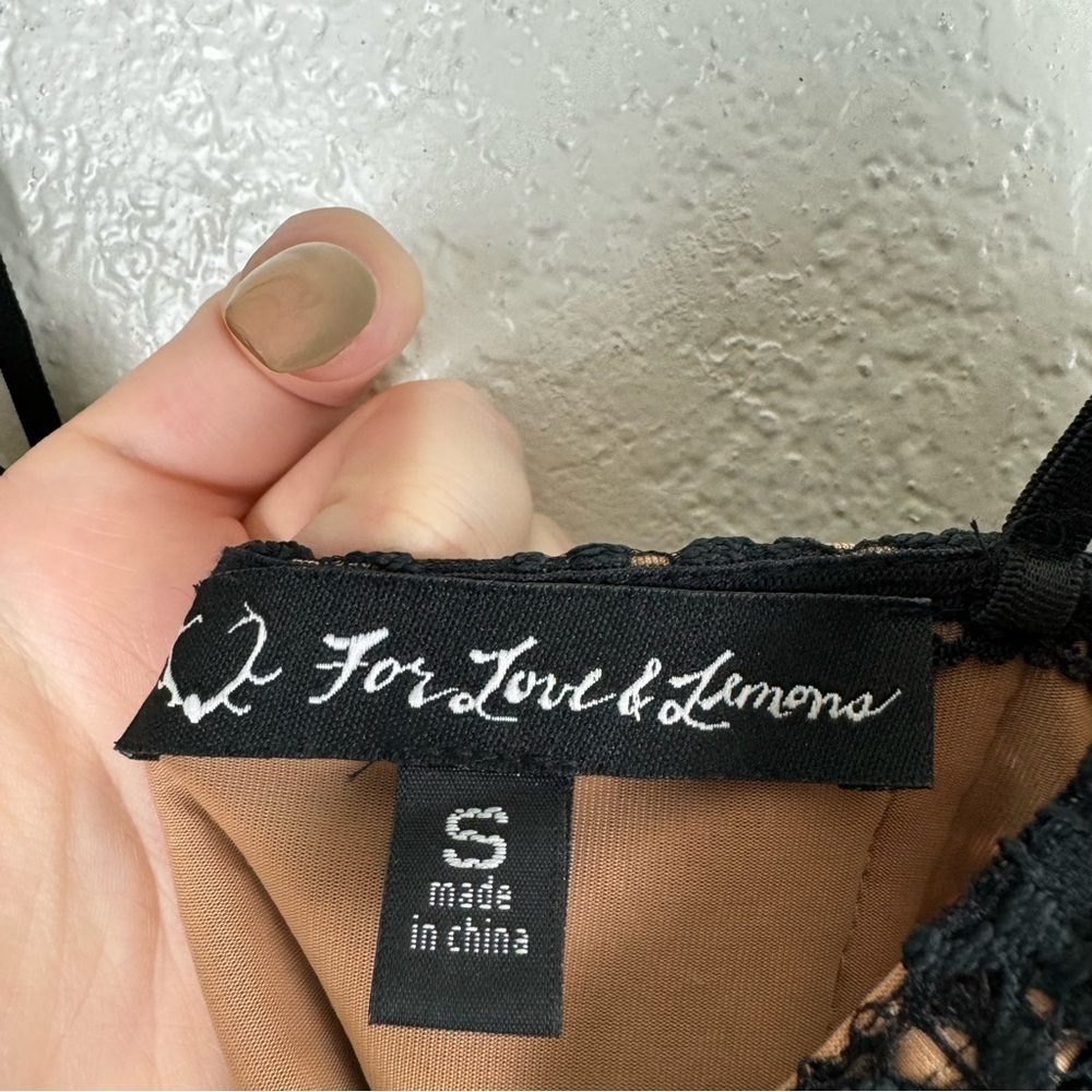 For Love & Lemons Vika Lace Mini Dress in Black Size Small - Picture 7 of 10